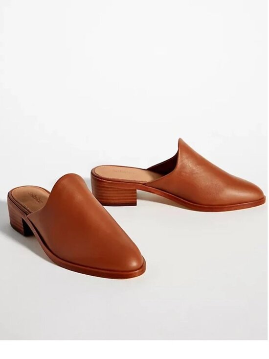 Soludos Shoes - ANTHROPOLOGIE x SOLUDOS Leather Venetian Mules Cognac Brown Tan